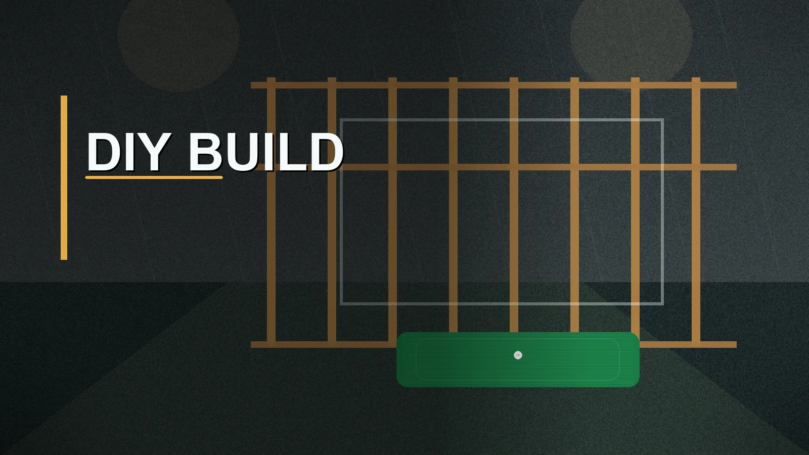 Partially framed DIY golf simulator build in a garage
