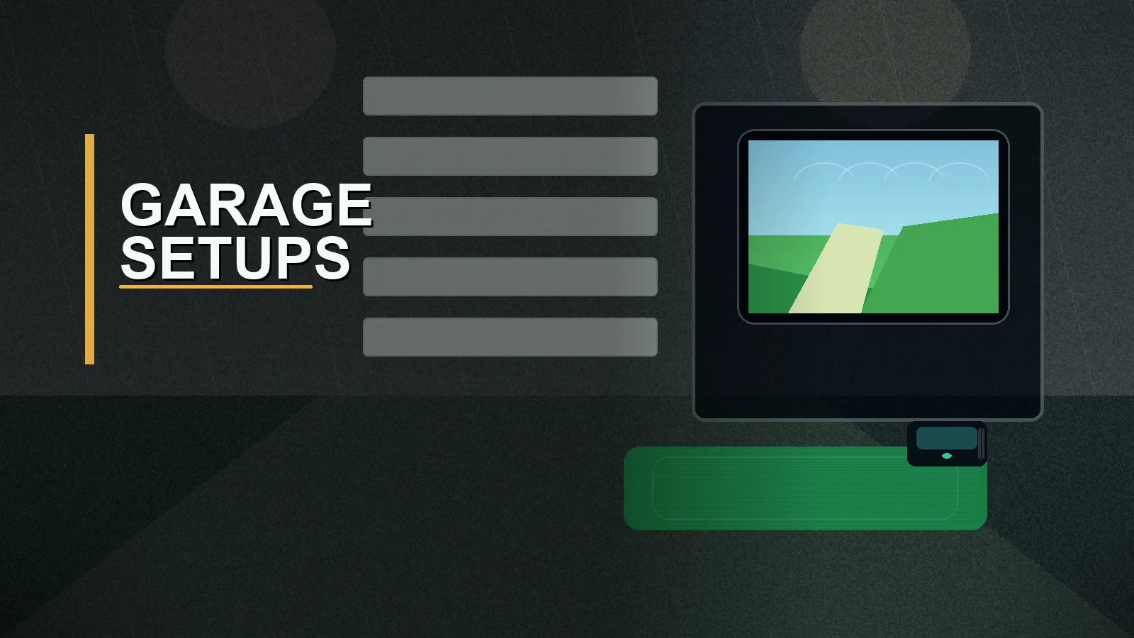 Compact garage golf simulator setup