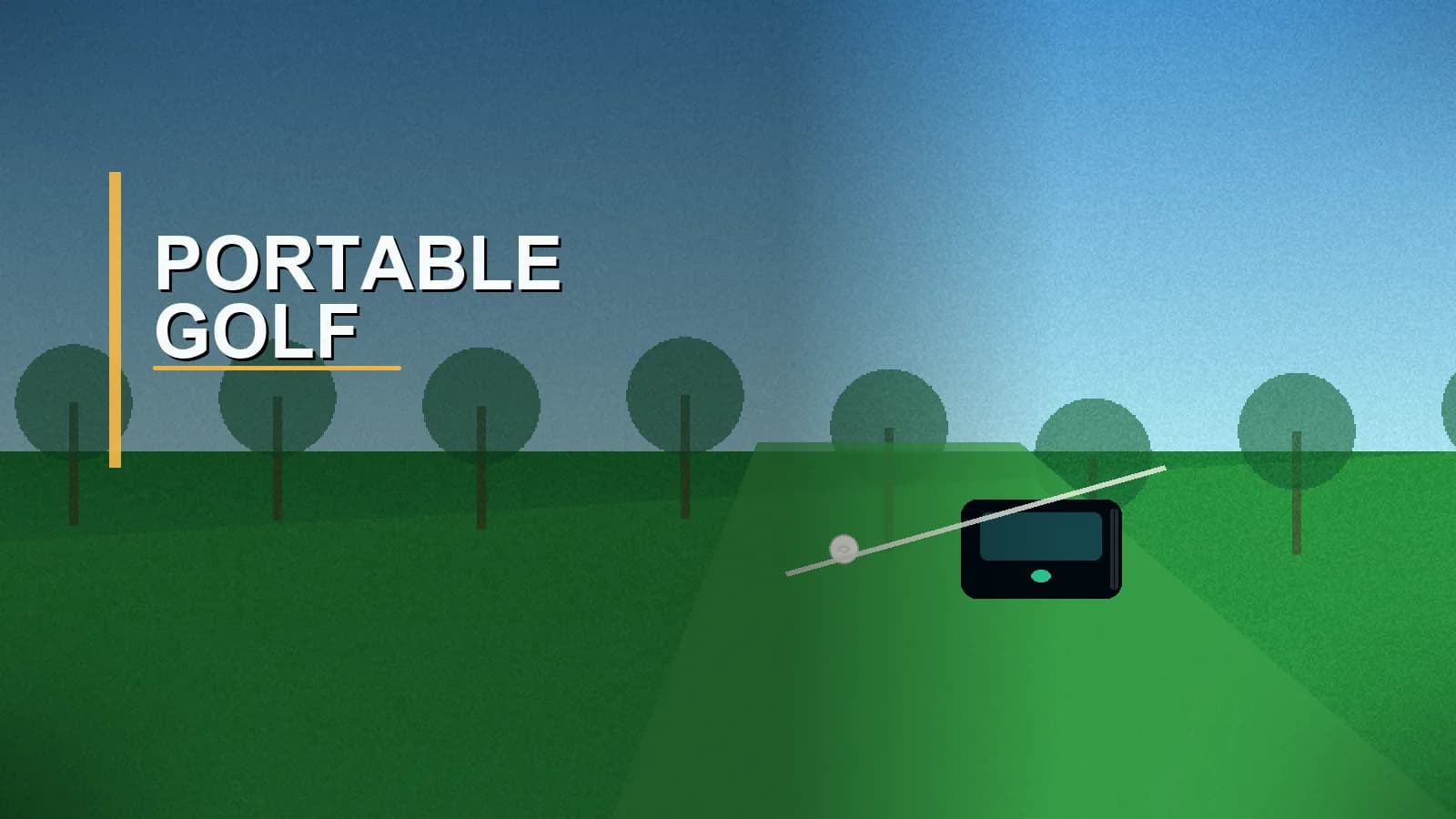 Portable launch monitor on outdoor grass