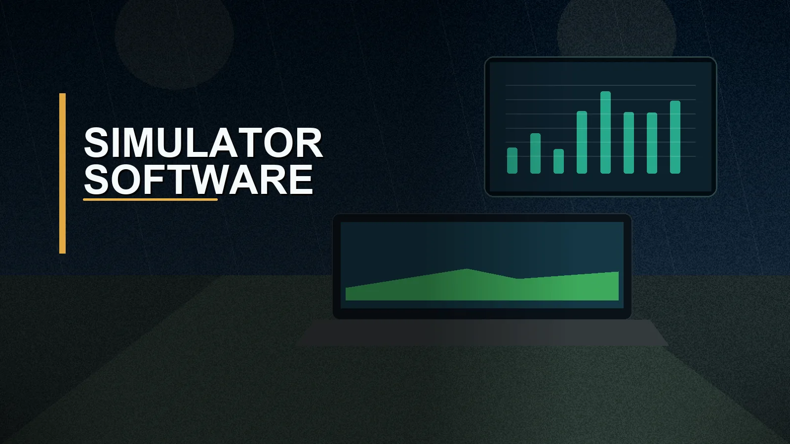 Golf simulator software dashboard on a laptop and screen